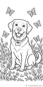 Coloring page from the Dogs at Work section of Dog Coloring Pages.