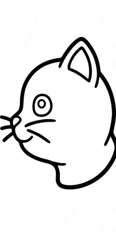 Line drawing of a cat head in side profile
