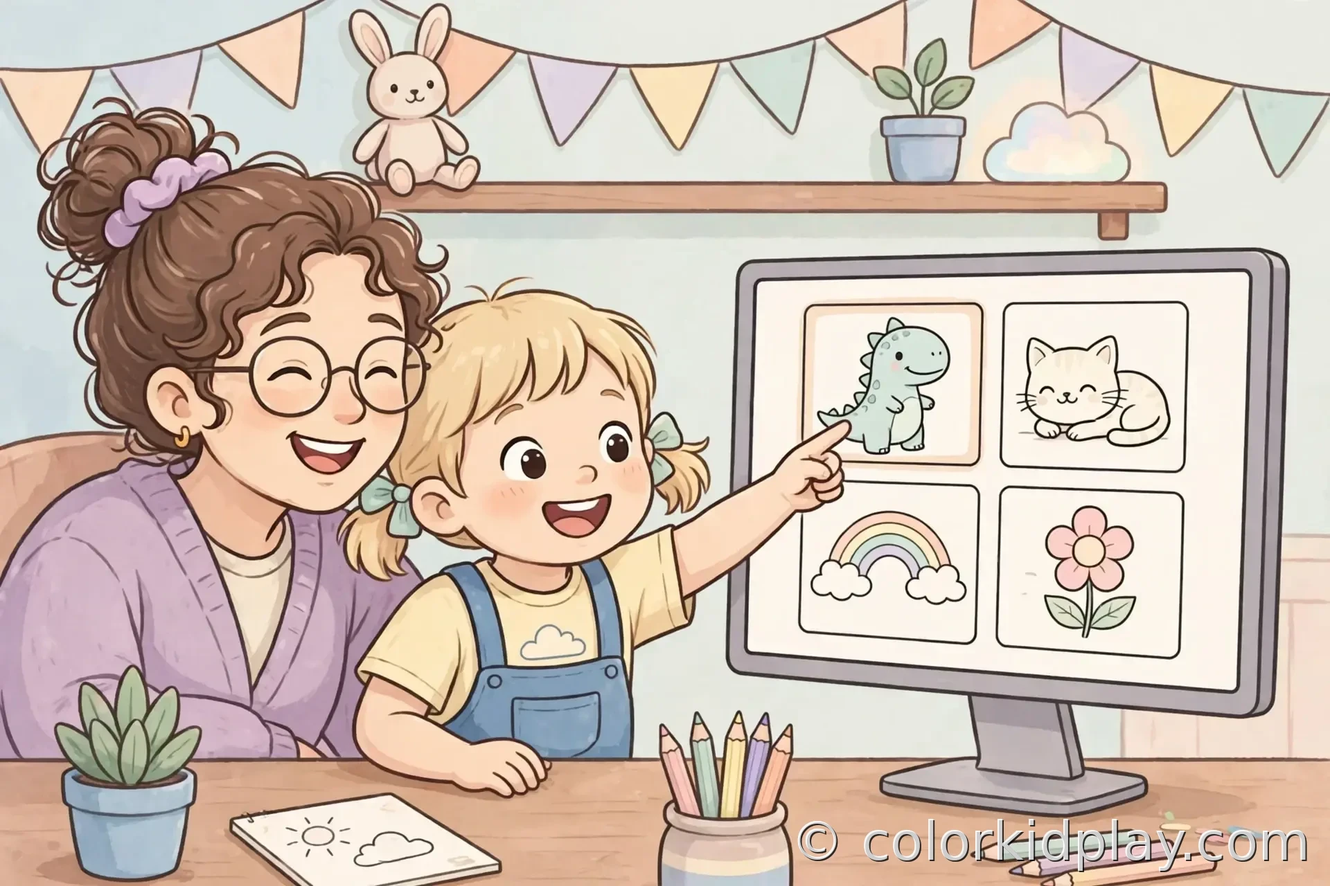 How to Print a PDF Coloring Book illustration.
