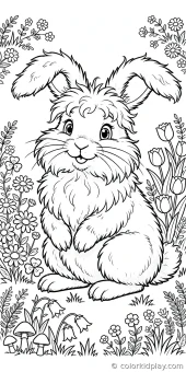 Coloring page from the Burrows and Cozy Hideouts section of Rabbit Coloring Pages.