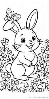 Coloring page from the Burrows and Cozy Hideouts section of Rabbit Coloring Pages.