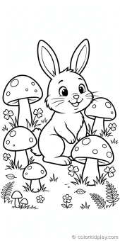 Coloring page from the Everyday Rabbit Moments section of Rabbit Coloring Pages.