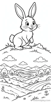 Coloring page from the gallery section of Rabbit Coloring Pages.