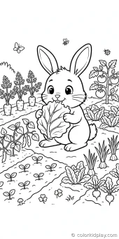 Coloring page from the gallery section of Rabbit Coloring Pages.