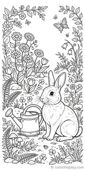 Coloring page from the gallery section of Rabbit Coloring Pages.