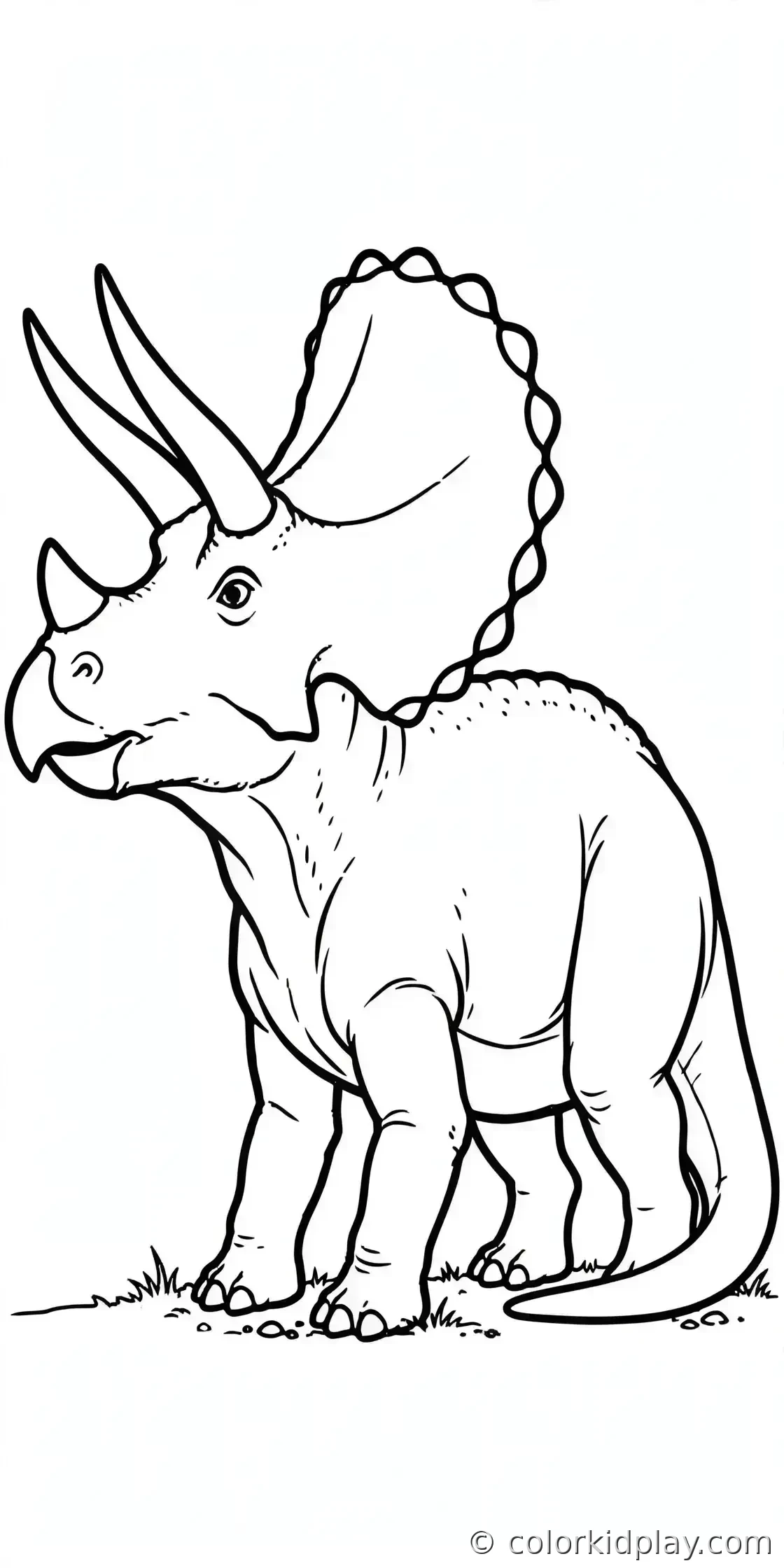 Coloring page from the gallery section of Triceratops Coloring Pages.