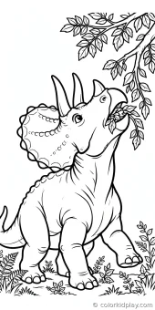 Coloring page from the gallery section of Triceratops Coloring Pages.