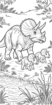 Coloring page from the gallery section of Triceratops Coloring Pages.