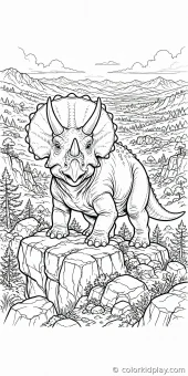 Coloring page from the gallery section of Triceratops Coloring Pages.