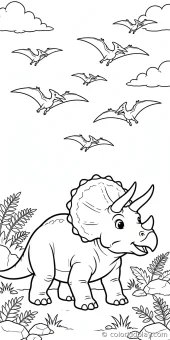 Coloring page from the gallery section of Triceratops Coloring Pages.