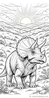 Coloring page from the gallery section of Triceratops Coloring Pages.
