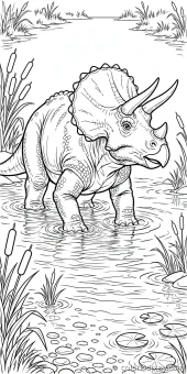 Coloring page from the gallery section of Triceratops Coloring Pages.