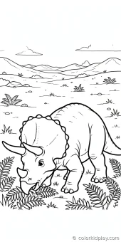 Coloring page from the gallery section of Triceratops Coloring Pages.