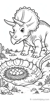 Coloring page from the gallery section of Triceratops Coloring Pages.