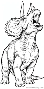 Coloring page from the gallery section of Triceratops Coloring Pages.