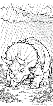 Coloring page from the gallery section of Triceratops Coloring Pages.