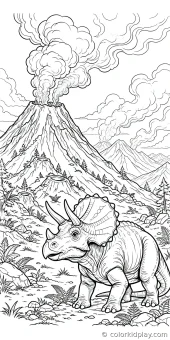 Coloring page from the gallery section of Triceratops Coloring Pages.