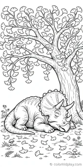 Coloring page from the gallery section of Triceratops Coloring Pages.