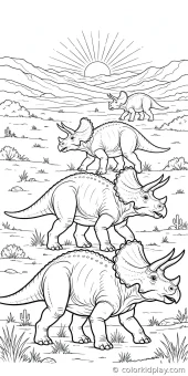 Coloring page from the gallery section of Triceratops Coloring Pages.