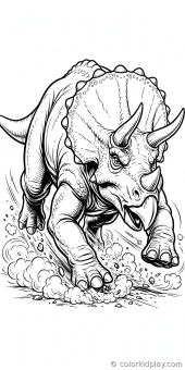 Coloring page from the gallery section of Triceratops Coloring Pages.