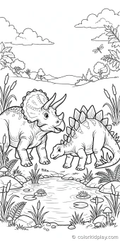 Coloring page from the gallery section of Triceratops Coloring Pages.