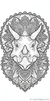 Coloring page from the gallery section of Triceratops Coloring Pages.