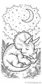 Coloring page from the gallery section of Triceratops Coloring Pages.