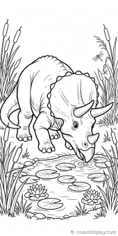 Coloring page from the gallery section of Triceratops Coloring Pages.