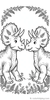 Coloring page from the gallery section of Triceratops Coloring Pages.