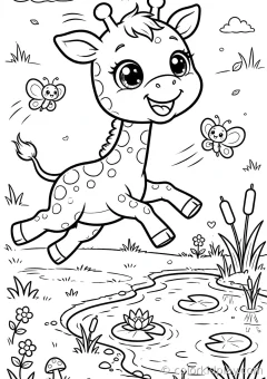 Coloring page of close-ups and quiet scenes eating from a bowl in a cozy backyard.