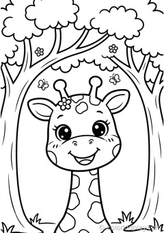 Coloring page of friends and fun moments drinking water from a pond on a hill at sunset.