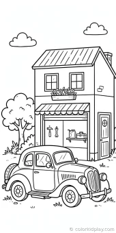 Coloring page from the gallery section of Car Coloring Pages.